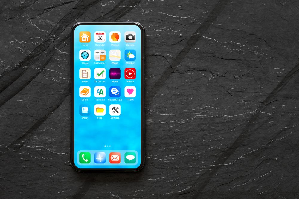 Smartphone showing its home screen